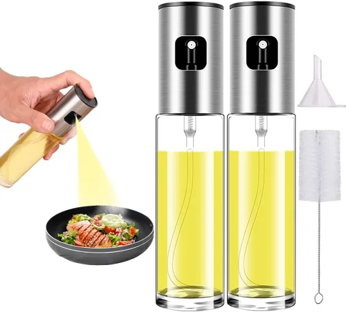 Vista 10 de Pulverizador de aceite de oliva para cocinar, rociador para freidora de aire, vinagre de canola, aceite vegetal, mini botella portátil, utensilios