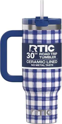 Vista 32 de RTIC Vaso Tumbler de Viaje por Carretera de 30 oz con Doble Pared Revestido de Cerámica Aislado Taza Portátil de Café de Viaje de Acero Inoxidable