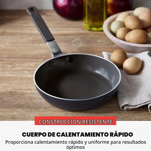 Vista 3 de GreenPan x Bobby Flay - Sartén antiadherente de 8", cerámica de diamante libre de PFAS, apta para inducción, mango de silicona que permanece frío