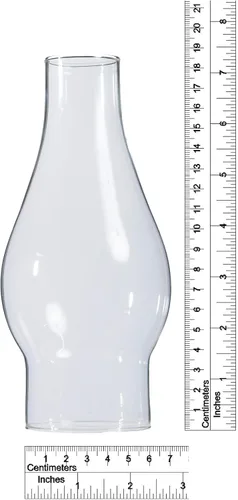 Vista 2 de B&P Lamp® Base de 2 1/2 pulgadas por 7 1/2 pulgadas de alto de aceite transparente y chimenea de lámpara de queroseno