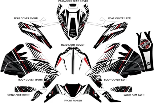 Vista 3 de Nuevo Kit gráfico para ktm 390 250 125 duke Graphic Decal Kit (FP-W) (125, Mate)