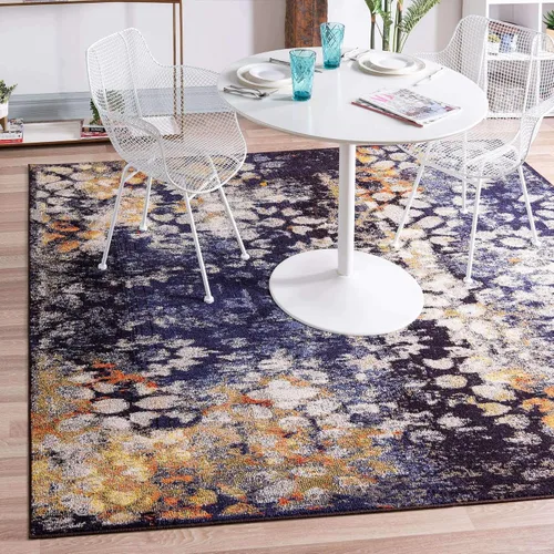 Vista 16 de Unique Loom Vita Collection - Alfombra tradicional saturada de medallones florales saturados sobre teñidos, 2 pies 2 pulgadas x 3 pies, azul Azul
