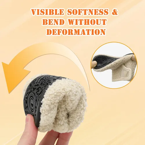 Vista 5 de BARERUN Pantuflas para niños y niñas, zapatos de casa para bebés, botines de invierno de felpa acogedora para niños, pantuflas cálidas y ligeras