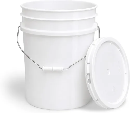Vista 14 de Cubo de 5 Galones con Tapa Hermética Fabricado en EE. UU. Grado Alimenticio Plástico Premium HPDE Resistente Cubo Multiusos Duradero de 90