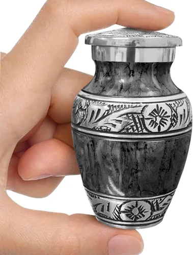 Vista 19 de Urna Negra de Acuarela para Cenizas de Adulto Masculino – Grandes Urnas de Cremación para Cenizas Humanas – Urna Funeraria Conmemorativa