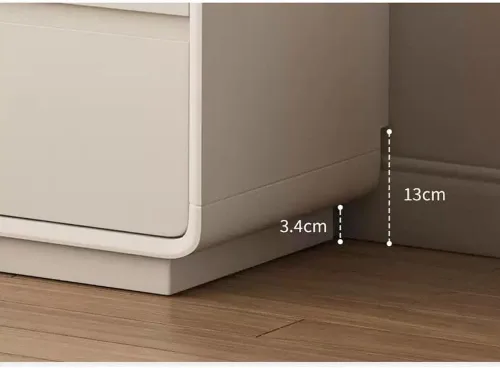 Vista 3 de LITFAD Mesita de noche moderna de estilo simple con 4 cajones de madera para dormitorio, armario de almacenamiento multifuncional para dormitorio