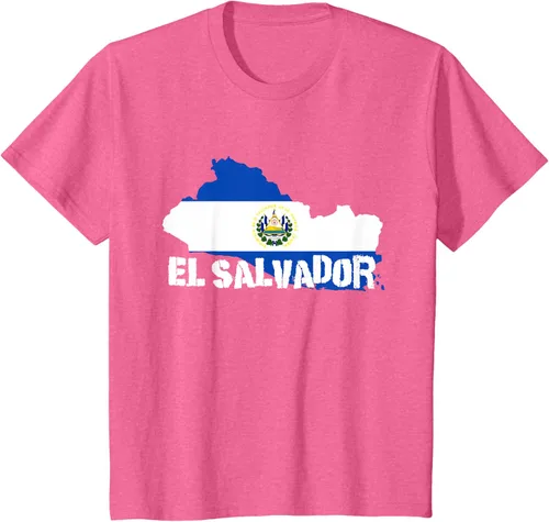 Vista 46 de Camiseta con la bandera de El Salvador, mapa de El Salvador, camiseta de Salvador para mujer, Negro