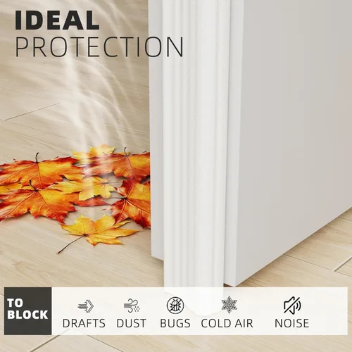 Vista 5 de 2 piezas de burletes para puertas en forma de cuña de 196", aislamiento para ventanas y puertas, tira de espuma aislante autoadhesiva anticolisión