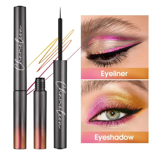 Vista 4 de Delineador de ojos líquido multicromo, delineador de ojos brillante con purpurina metálica, de larga duración, delineador de ojos colorido