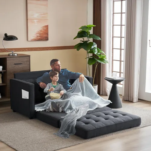 Vista 9 de VINGLI Sofá Cama Loveseat Mejorado, 53.5" An x 83" L Sofá Cama Convertible Sofá Cama Futón Sofás para Sala de Estar, Sofá Cama Plegable