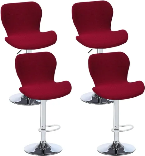 Vista 32 de Juego de 2 fundas para sillas de bar de altura de mostrador, fundas elásticas para taburetes de bar giratorios de jacquard, fundas protectoras