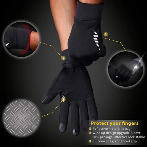 Vista 3 de SIMARI - Guantes de invierno para hombres y mujeres para pantalla táctil guantes de invierno guantes de trabajo para correr conducir montar