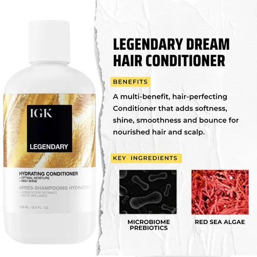 Vista 3 de IGK LEGENDARY Dream - Acondicionador para el cabello Saludable + Hidratado + Brillo Vegano + Libre de Crueldad Deeply Conditions, Restores