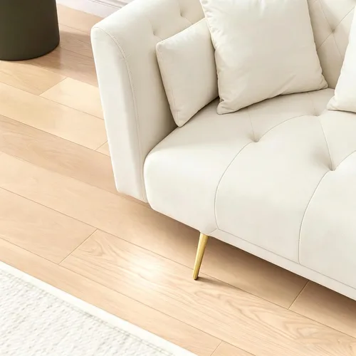 Vista 7 de Anwick Sofá cama moderno de terciopelo de 72 pulgadas, sofás plegables convertibles con 3 respaldos ajustables, asiento reclinable copetudo, patas