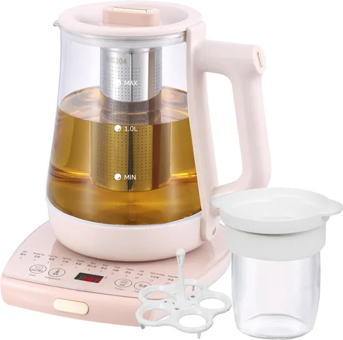 Vista 8 de Olla Eléctrica Saludable con Infusor y Olla para Guisar, Hervidor de Té Inteligente para Frutas Calientes, Control de Temperatura y Mantenimiento