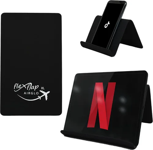 Vista 5 de AirGLO Flex Flap - Soporte de teléfono portátil ajustable para viajes, hogar, escritorio, cama, cinta de correr, iPad, tableta Pro