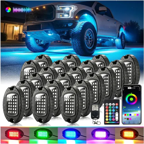 Vista 7 de 1 Cápsula de Repuesto para Cápsula Dañada para Luces de Roca LED RGB Segmentadas de 12v Luz Inferior Multicolor Impermeable de Neón para Jeep