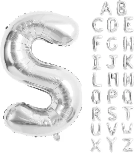 Vista 98 de Globos de letras azules de 40 pulgadas, globo grande del alfabeto de aluminio de Mylar para decoración de cumpleaños, boda, aniversario, graduación