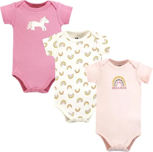 Vista 6 de Hudson Baby baby-girls Cotton Bodysuits 3-pack
