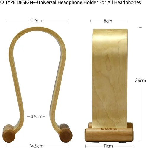 Vista 4 de Soporte De Auriculares De Cuero Soporte De Auriculares Soporte Para Auriculares Universal Gaming Headset Holder - Abedul