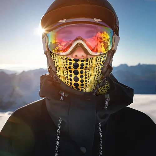 Vista 4 de Achiou - Pasamontañas, máscara facial, para hombres o mujeres, máscara de cara completa con capucha, para nieve, motocicleta, correr, clima frío