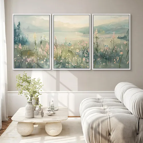Vista 125 de SIGNWIN Lienzo enmarcado para pared, juego de arte de collage de hojas transparentes en blanco y negro, ilustraciones de naturaleza silvestre, arte