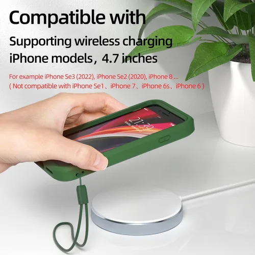 Vista 7 de WXR Funda para iPhone SE 2022/2020, iPhone 8/7/6S/6, parachoques de silicona suave y parte trasera e interior de policarbonato duro transparente