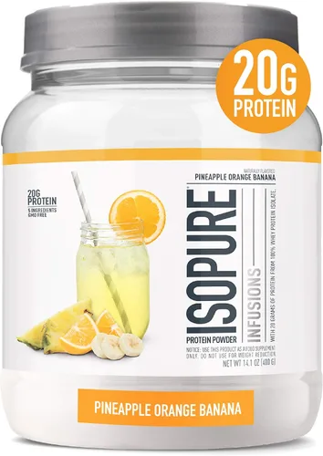 Vista 17 de Isopure - polvo de proteína de suero de leche con sabor a fruta ligera refrescante