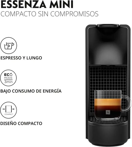 Vista 4 de Nespresso Essenza, minimáquina de expreso de Breville, color negro piano