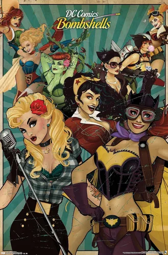 Vista 15 de Trends International DC Comics - Bombshells Wall Poster, 14.725" x 22.375", Barnwood Framed Version Versión enmarcada Barnwood