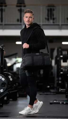 Vista 7 de Fitgriff Bolsa de gimnasio V2 para hombres y mujeres con compartimento para zapatos y artículos húmedos, bolsa de lona para viajes, deportes