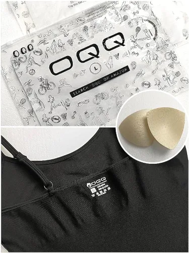 Vista 6 de Mono OQQ para mujer, sin costuras, con sujetador con tirantes de espagueti y acolchado, y mallas para ocio, yoga, entrenamiento, gimnasio