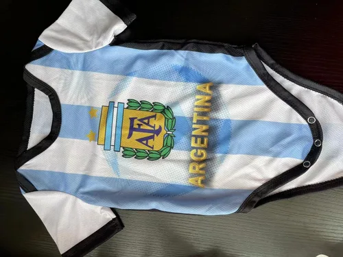 Vista 4 de Argentina - Kit de camiseta para bebés de la selección nacional de fútbol y fútbol americano para niños y niñas manga corta