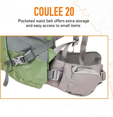 Vista 3 de Mystery Ranch Coulee 20 - Mochila ligera para senderismo, 20L, L/XL, abeto noble