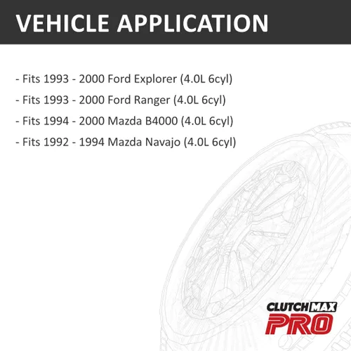 Vista 2 de Kit de Embrague de Rendimiento ClutchMaxPRO Etapa 2 Compatible con Explorer Ranger 1993-2000 Mazda B4000 1994-2000 Navajo 1992-1994 4.0L