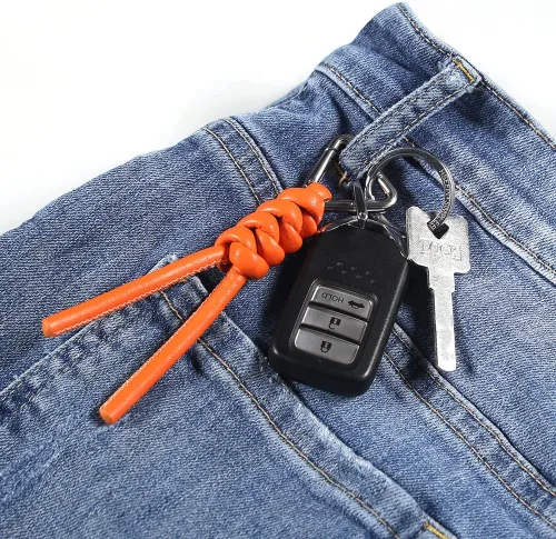 Vista 2 de Llavero de cuero universal unisex con triángulo extraíble abierto llavero