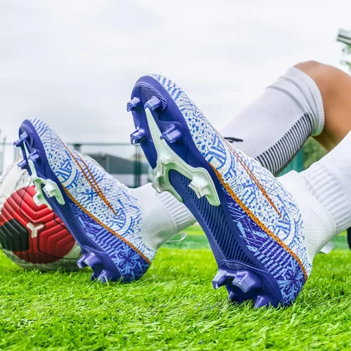 Vista 6 de ailishabroy Zapatos de fútbol para niño grande FgAg High Top Spikes Zapatos de fútbol para entrenamiento profesional Césped Hombres al aire libre