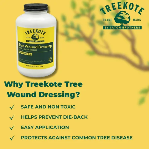 Vista 6 de Treekote Vendaje para Heridas de Árboles con Aplicador de Brocha 16 OZ Aplicador de Brocha para Árboles y Arbustos - Pasta Curativa y Sellador
