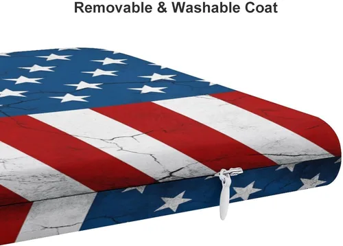 Vista 4 de Cojín cuadrado de espuma viscoelástica para el embarazo, soporte para grietas de la bandera de Estados Unidos, almohada ergonómica para silla