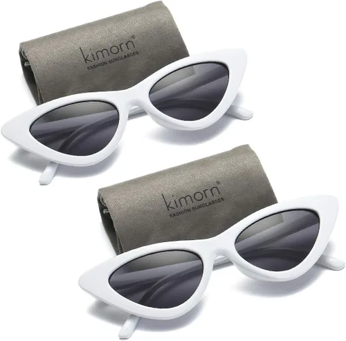 Vista 3 de kimorn Gafas de sol de ojo de gato para mujer, gafas de sol retro Kurt Cobain K0566