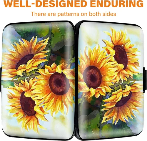 Vista 2 de sundee Soporte para tarjetas de crédito, delgado mini bloqueo RFID, protector de tarjetas de crédito, funda de aluminio para tarjetas de visita