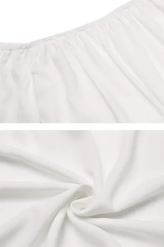 Vista 5 de Bluetime - Blusas de verano de gasa con hombros descubiertos volantes de manga corta para mujer camisetas casuales y sexis