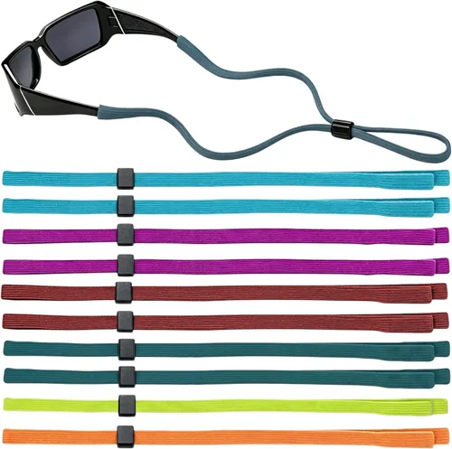 Vista 8 de Paquete de 10 correas ajustables para lentes alrededor del cuello, cordón universal para gafas, cadena para gafas de sol, cordón retenedor de gafas