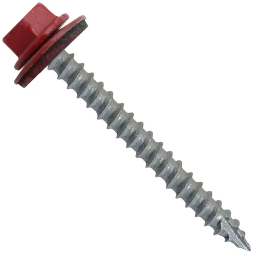 Vista 52 de TORNILLOS PARA TECHOS DE METAL #14: (250) Tornillos x 1" ABC GRIS Tornillo para techo de chapa metálica con cabeza hexagonal y arandela.
