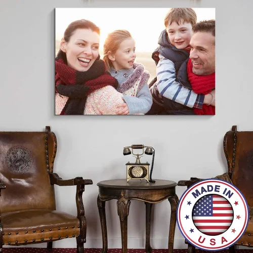 Vista 2 de NWT Impresiones en lienzo personalizadas con tus fotos para la familia, cuadros de lienzo personalizados para pared para imprimir enmarcados, 16 x