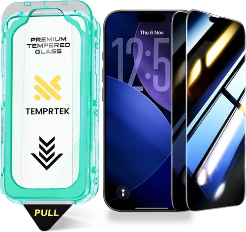 Vista 14 de TEMPRTEK+ 2 Pack para iPhone 14 Pro Protector de Pantalla de Privacidad, Vidrio Templado Antiespía, Resistencia a Rayaduras y Huellas Digitales