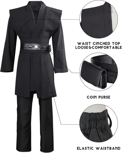 Vista 2 de Tunic Hooded Robe Knight Costume Outfits Halloween Cosplay Costume for Mens Three Versions