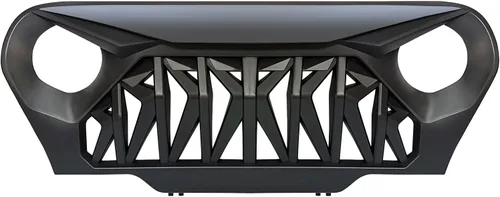 Vista 2 de Rejilla frontal tipo tiburón compatible con Jeep Wrangler TJ/LJ 1997-2006, negro mate, ABS