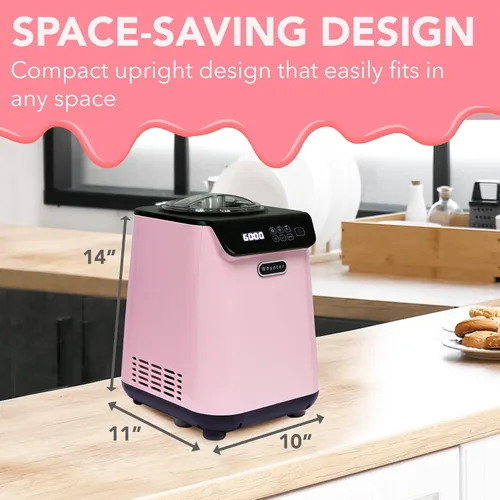 Vista 3 de Whynter Máquina automática vertical para helados, 1.28 cuartos de galón Negro/Rosa