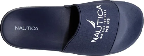 Vista 5 de Nautica Sandalias deslizantes de punta abierta para hombre - Cómodas pantuflas de ducha para interiores y exteriores Portero de la Marina